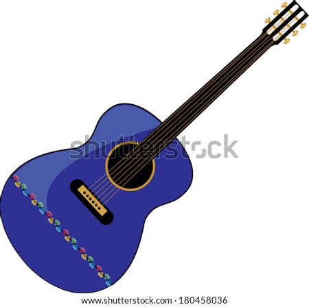 Clip art image of a pink guitar
