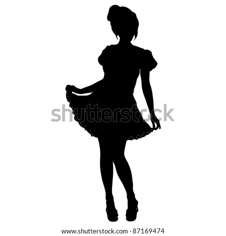 Clip art illustration of a sexy French maid.