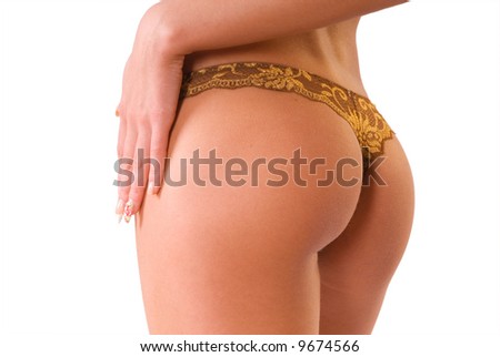 stock photo Back and ass of beautiful woman isolated on white