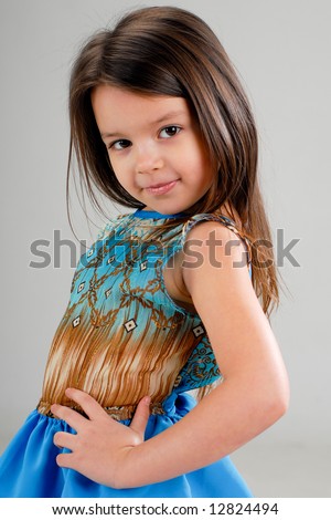 cartoon girl with brown hair and brown. little cartoon girl with rown