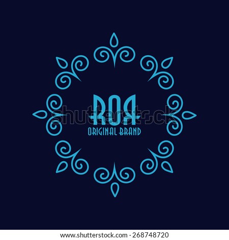 Abstract line geometric frame. \
Hipster style for logo, labels and badges. \
Monogram and emblem elements.