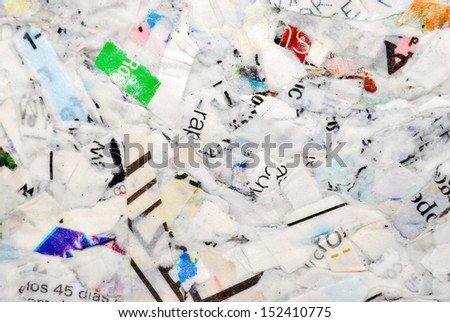 Recycling Perfection Abstract Background, Briquette Made from Shredded Paper Junk Mail, Close Up