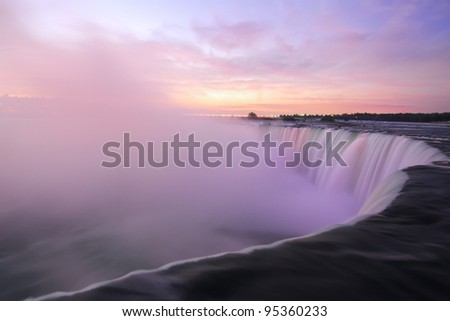 Moments before Sunrise at the Horseshoe Falls, Niagara Falls, Ontario, Canada