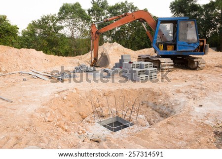 Digging sewage pipes