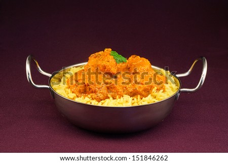 Chicken Tikka masala an indian curry popular developed in Europe as a fusion of Eastern food and modern western tastes