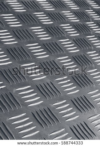 Industrial non-slip metal flooring detail