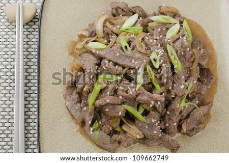 Beef Bulgogi - Korean marinated BBQ beef.