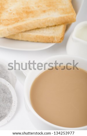 Tea & Toast - Traditional British simple breakfast.
