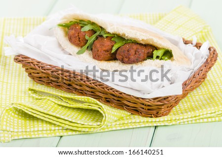 Kofta Kebab - Minced meat kebabs in a pita bread.