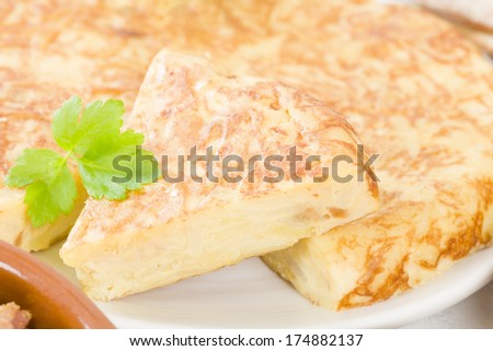 Spanish Tortilla - Traditional Spanish omelette made with potatoes and fried in olive oil.