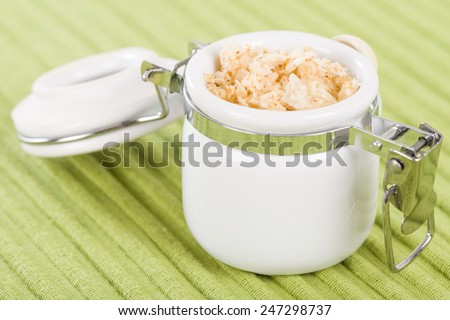 Garlic Salt - Sea salt infused with garlic in a jar.