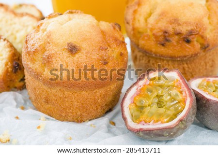 Passion Fruit Cake - Cake made with passion fruit juice. Traditional Brazilian dessert.