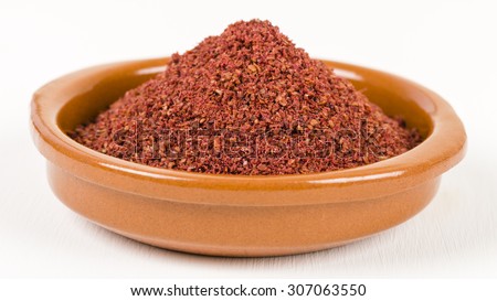 Sumac - Middle Eastern spice used to to add a lemony taste to salads or meat.