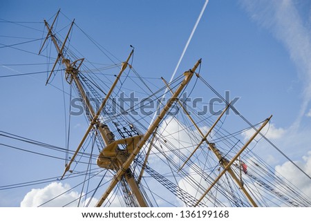 Tall ships crows nest and mast