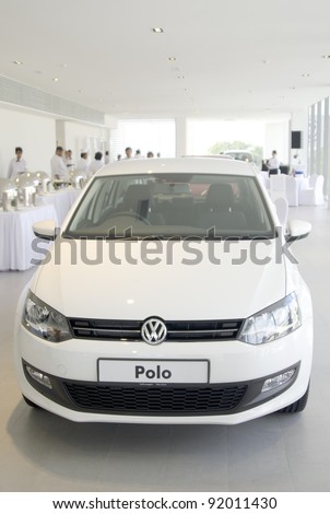 KUANTAN, MALAYSIA - JANUARY 4: The Volkswagen Polo car at the Volkswagen car event new opening showroom on January 4, 2012 in Kuantan, Malaysia. opening celebration on 7th and 8th January 2012.