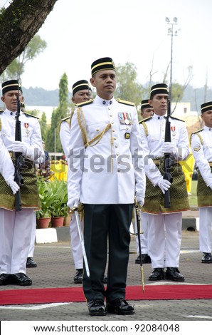 KUANTAN-SEPT 16: Members of the Malaysia Defense Forces in National Day and Malaysia Day parade, celebrating 54th anniversary of independence on September 16, 2011 in Kuantan, Pahang, Malaysia.