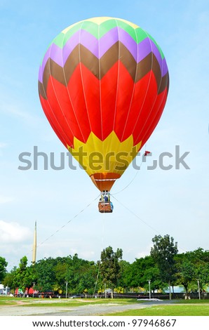 PUTRAJAYA, MALAYSIA-MAR 17: Hot air balloon in flight at the 4th Putrajaya International Hot Air Balloon Fiesta 17 Mar, 2012 in Putrajaya.