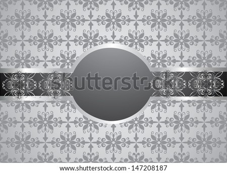 Vintage seamless wallpaper with a ribbon and frame.