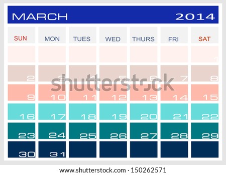 calendar March 2014