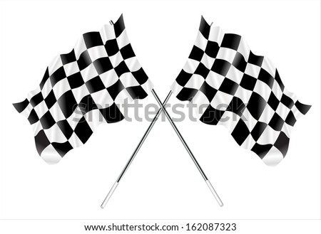 Two Crossed Checkered Flags. Stock Photo 162087323 : Shutterstock