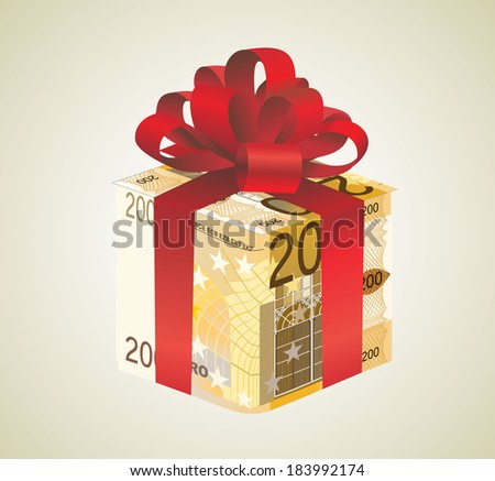 money gift box of 200 euro