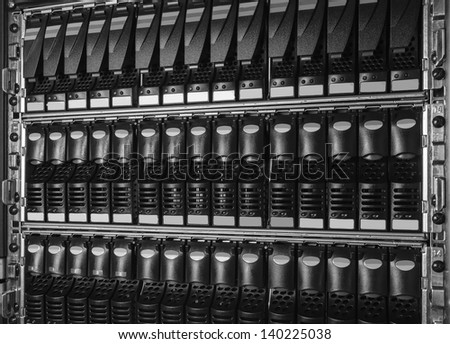 hard drive in the storage system in the data center