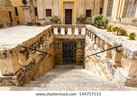 ancient stairs in Rabat (Victoria) fortress (Gozo, Maltese islands)