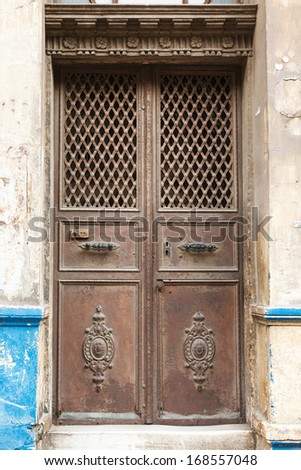 old iron door with wrought iron ornaments, Istanbul, Turkey