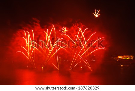 Malta Fireworks Festival beautiful, colorful lights in the night sky