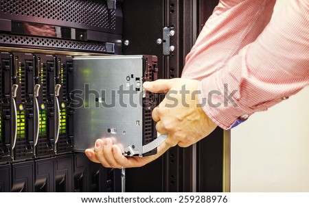 replacement of faulty blade server in chassis, the platform virtualization in the data center server rack
