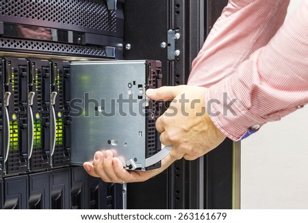 replacement of faulty blade server in chassis, the platform virtualization in the data center server rack