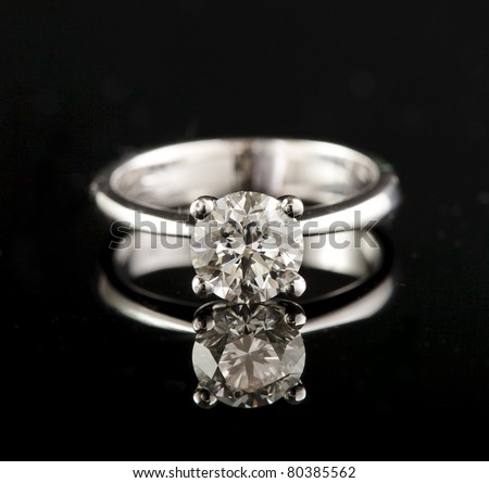 stock photo white gold engagement ring with brilliant