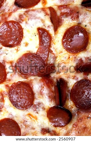 A cheese and pepperoni pizza pie, close up.