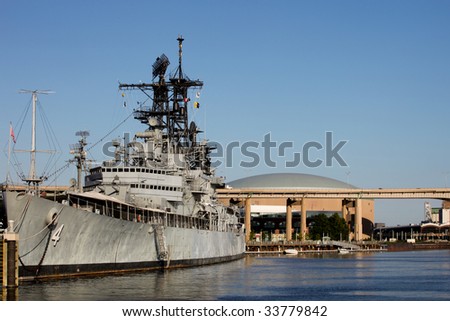 WWII era battleship docked in Buffalo, NY