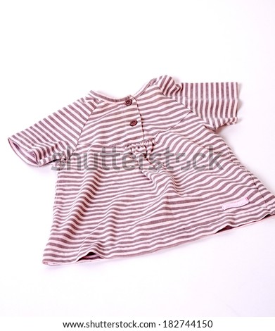baby striped blouse on a white background