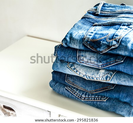 Lot of different blue jeans Blue Jeans