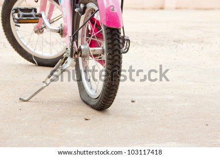 A flat tire bicycle.