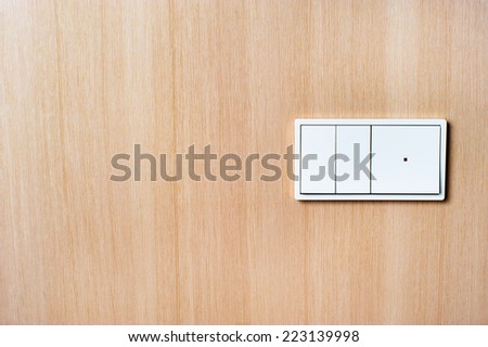 Close-up of the switch on the wall