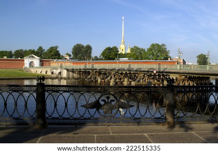 panorama of Neva river and Peter and Paul Fortress