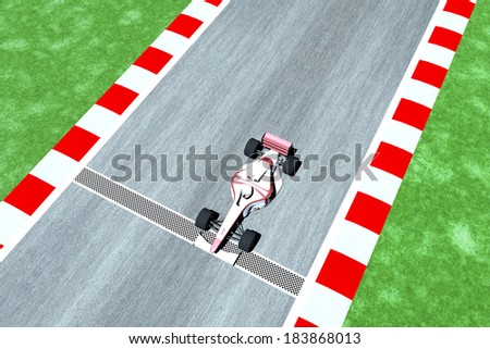 Race Car on Track 3D artwork render