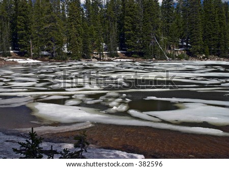 Ice breaking up on Pass Lake in the Uinta Mountains, Wasatch National Forest, Utah
