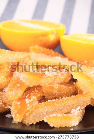 Candies from orange peel