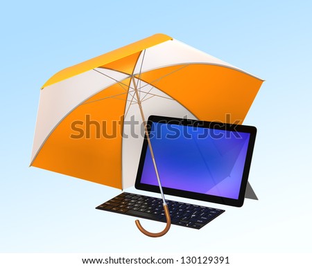 safe network access concept with clipping path
