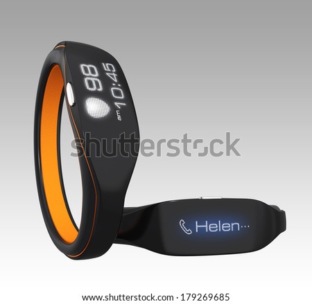 Smart wristbands on gradient background Smart wristbands on gradient background