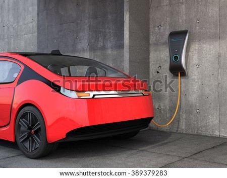 Electric vehicle charging station for home.