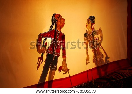 Thai Shadow puppet is folk show, it playing with shadow on shadow theatre screens? It public all anyone can do it. no copyright in it / Thai Shadow puppet is folk show