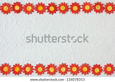 paper flower pattern on white mulberry paper