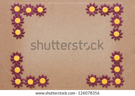 paper flower pattern on old cardboard