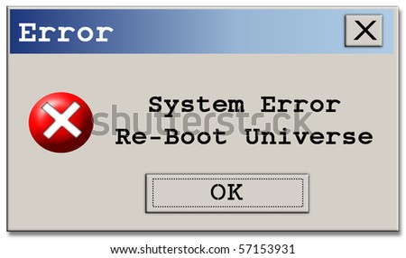 Humorous Computer type error pop-up box with a twist