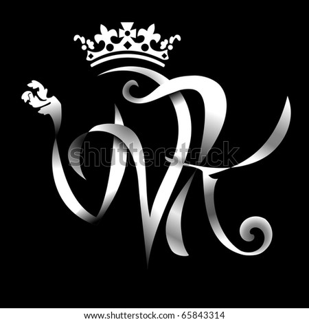 The Wedding of Prince William and Kate. This simple but elegant design features the initials intertwined with a crown above